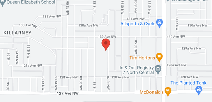 map of 12912 87 ST NW